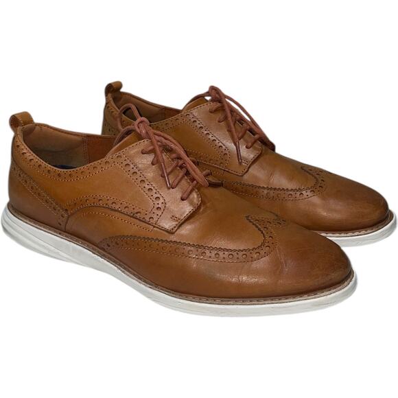 Cole Haan Grand Evolution Brown Leather Wingtip Oxford ShoesSize: 12M